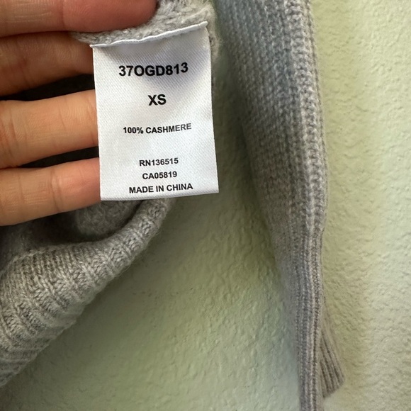 Revolve One Grey Day | Gray V-Neck Cashmere Wrap Sweater - Picture 7 of 7